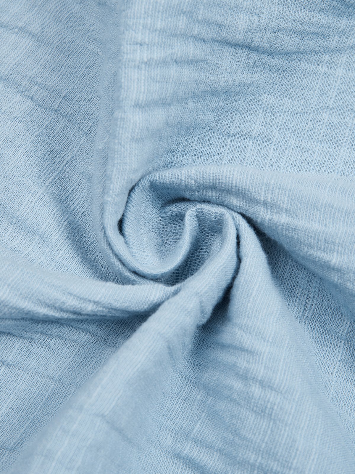 V Neck Cotton-Blend Linen Plain Blouse