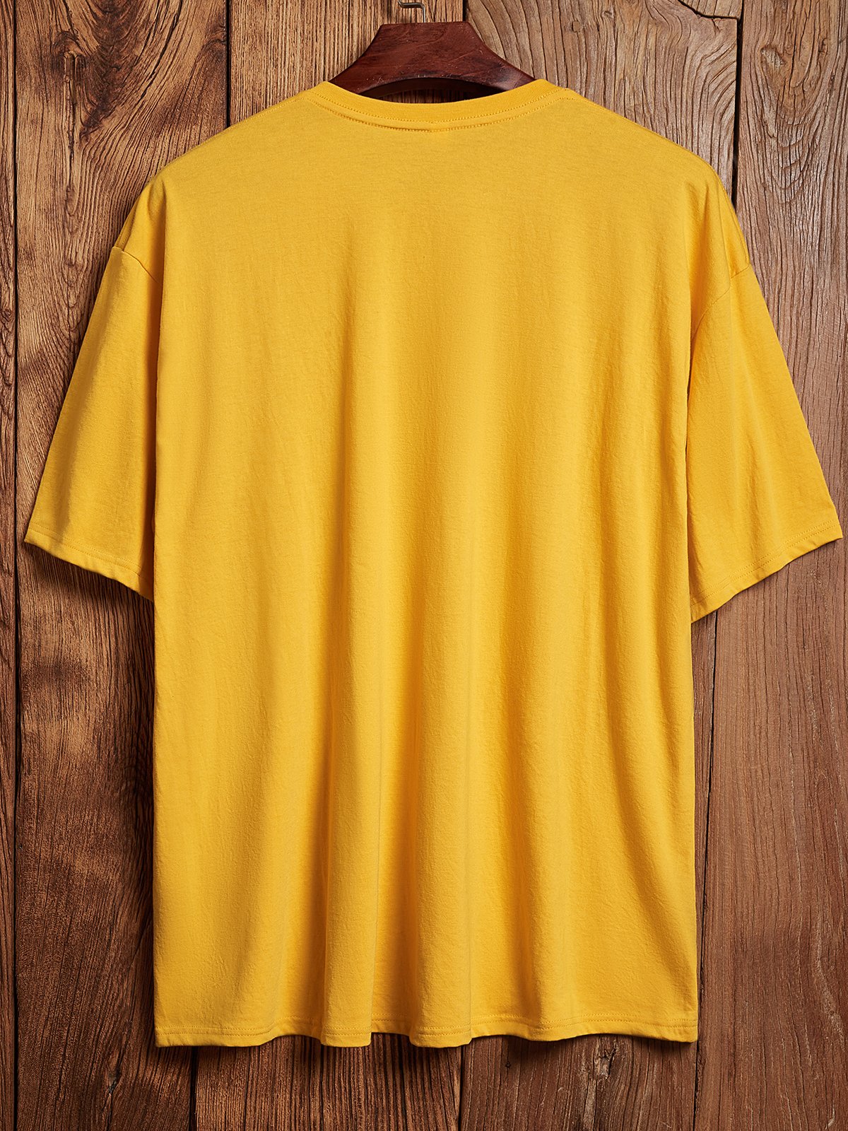 Simple Plain Cotton-Blend Loose T-Shirt