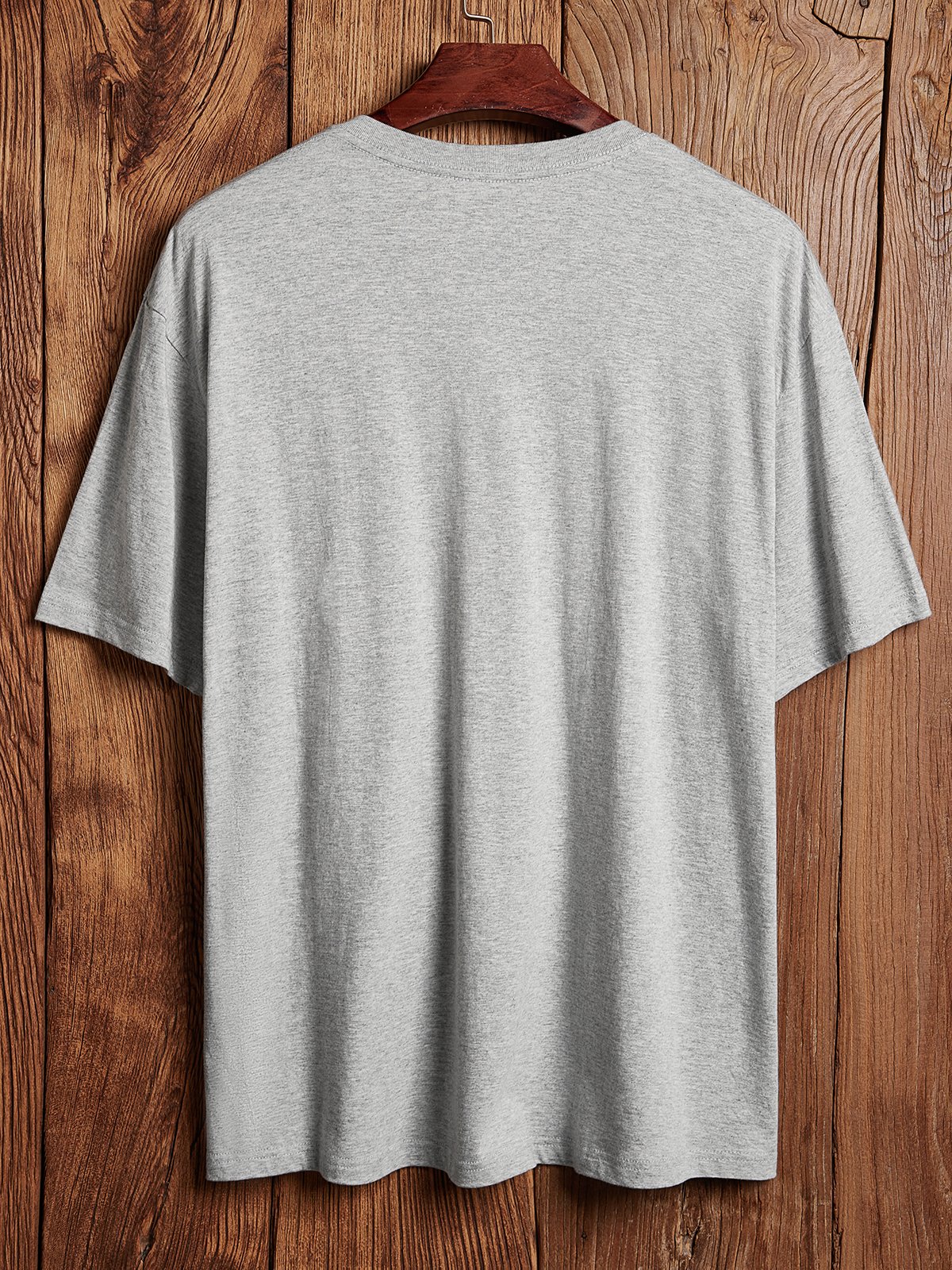 Simple Plain Cotton-Blend Loose T-Shirt