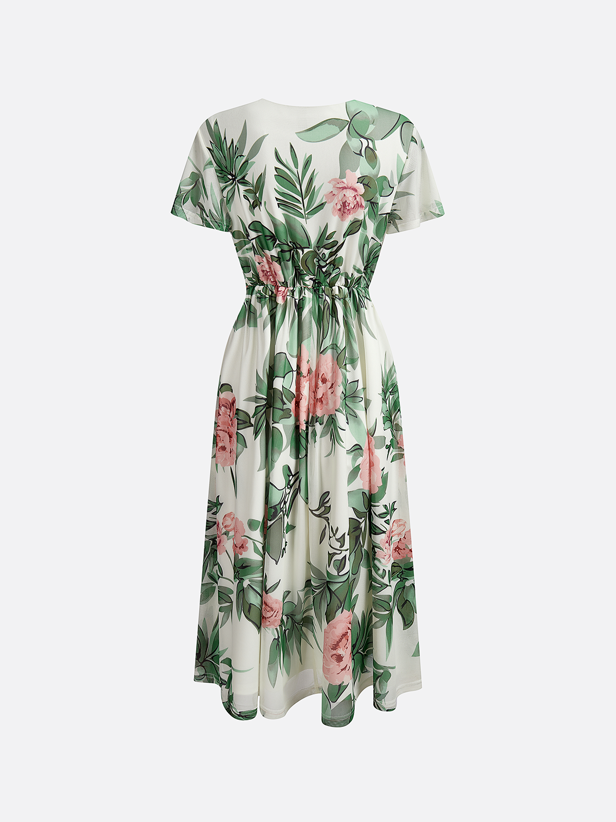 Ruffled Sleeves Elegant Floral Regular Fit Dress