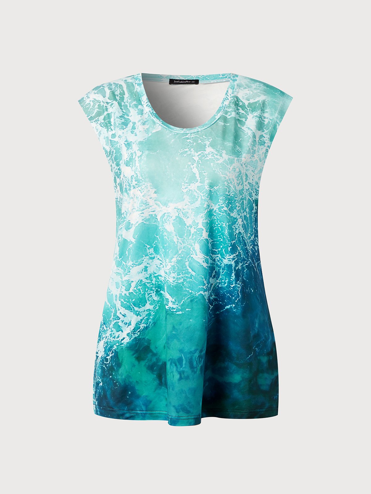 Wonderful ocean gradient loose top T-shirt