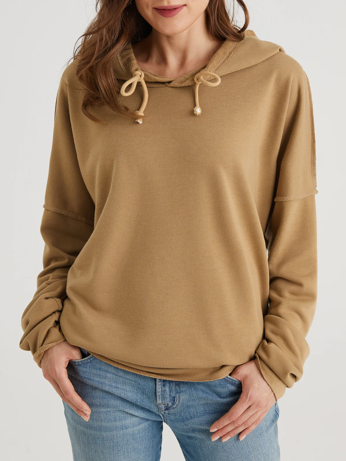 Women Plain Hoodie Regular Casual Sweatshirt