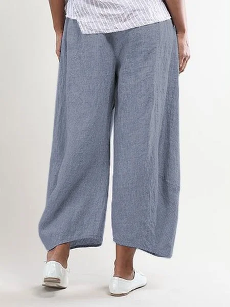 Cotton Summer Pockets Shift Casual Capri Pants