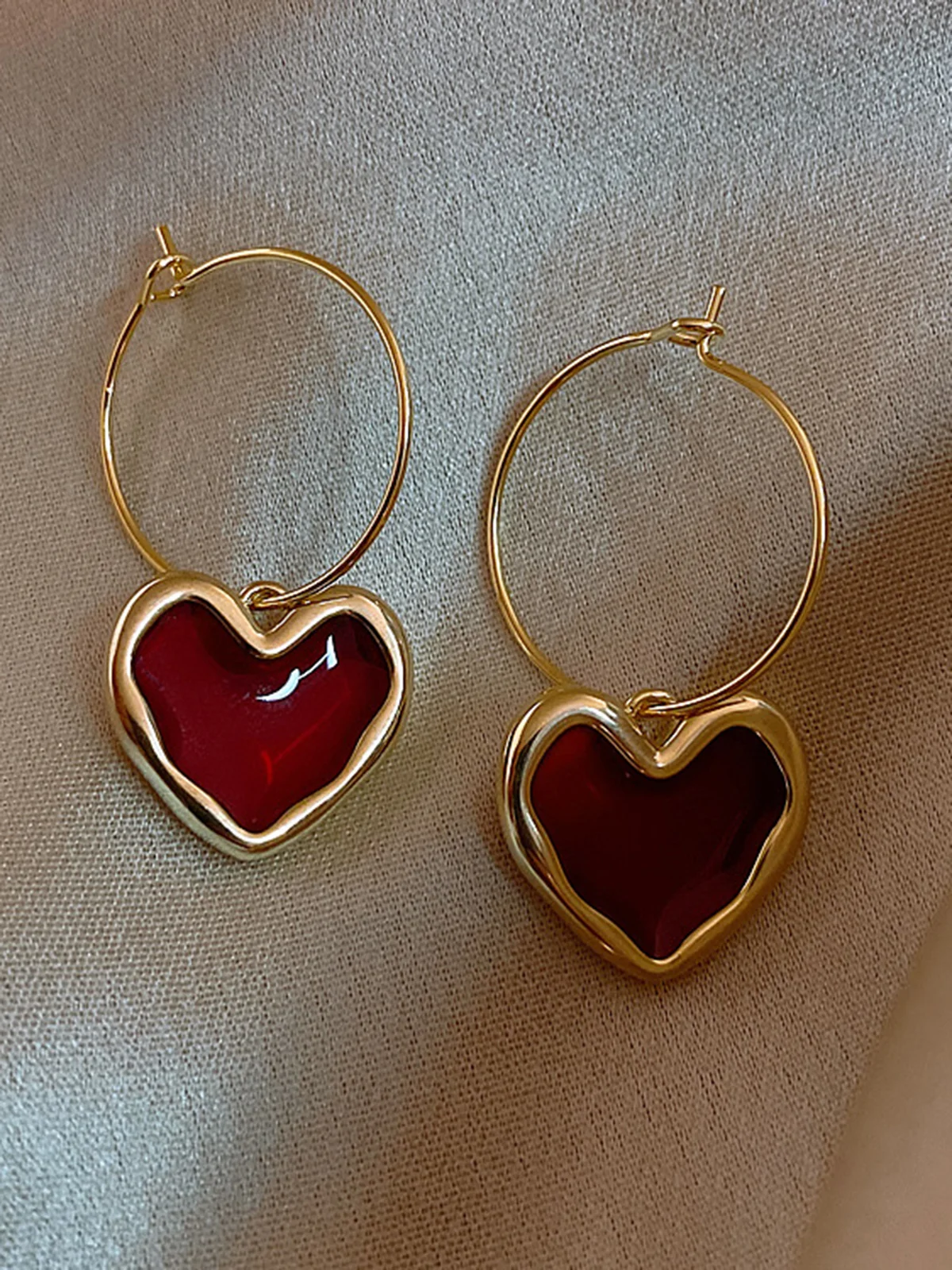 Love Circle Empty Earrings Gifts Heart Shaped Valentine's Day Gifts