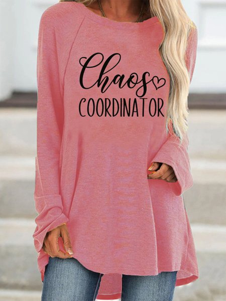 Chaos Coordinator Print Crew Neck Knitting Dress