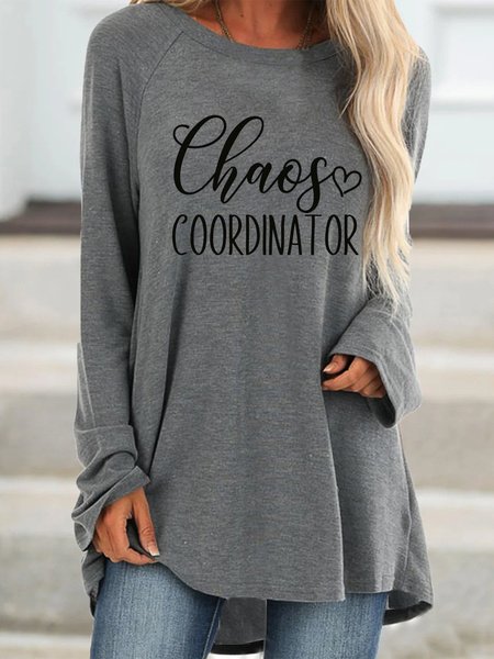 Chaos Coordinator Print Crew Neck Knitting Dress