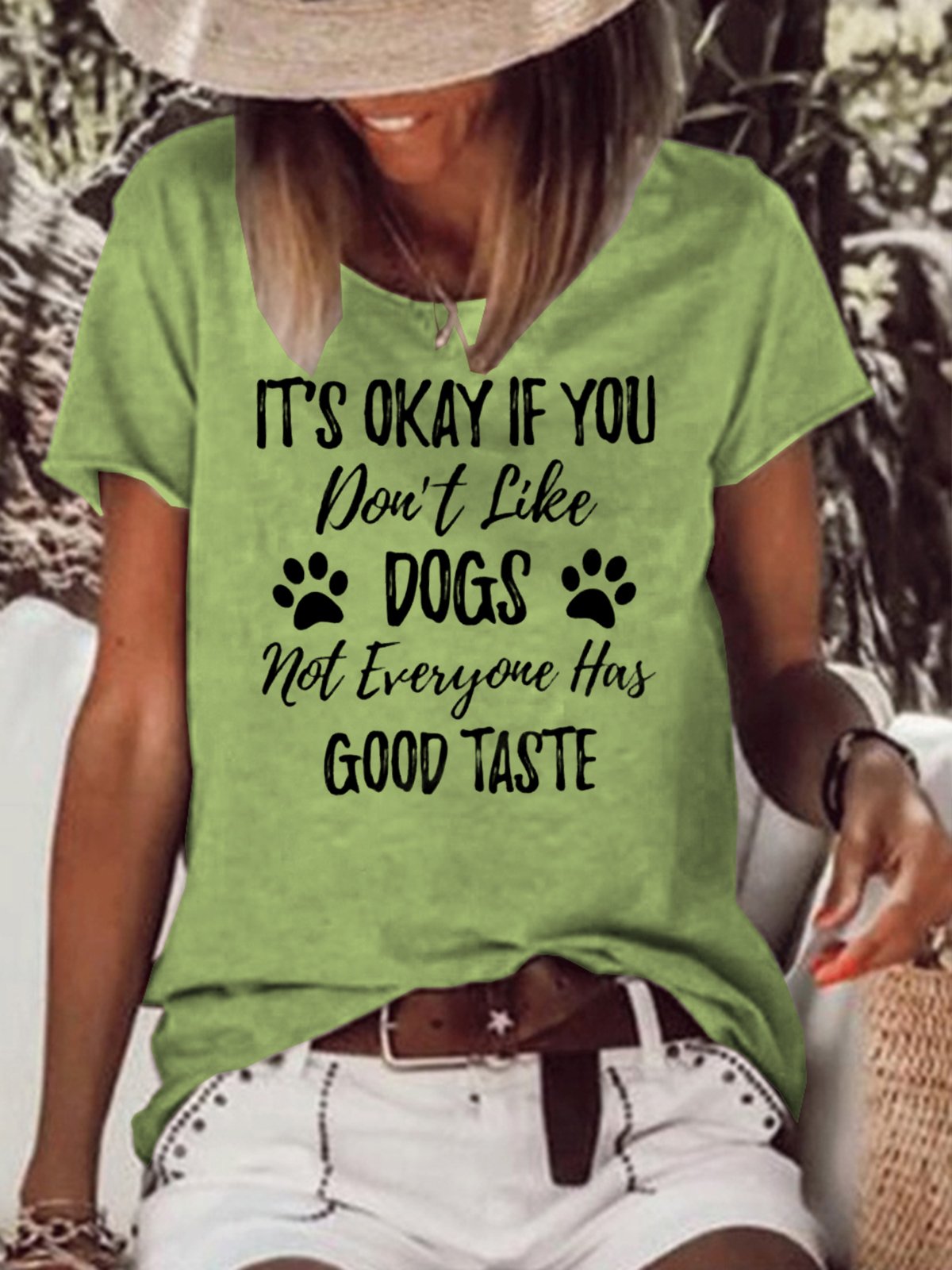 Funny Dog Lover Letter Short Sleeve Top
