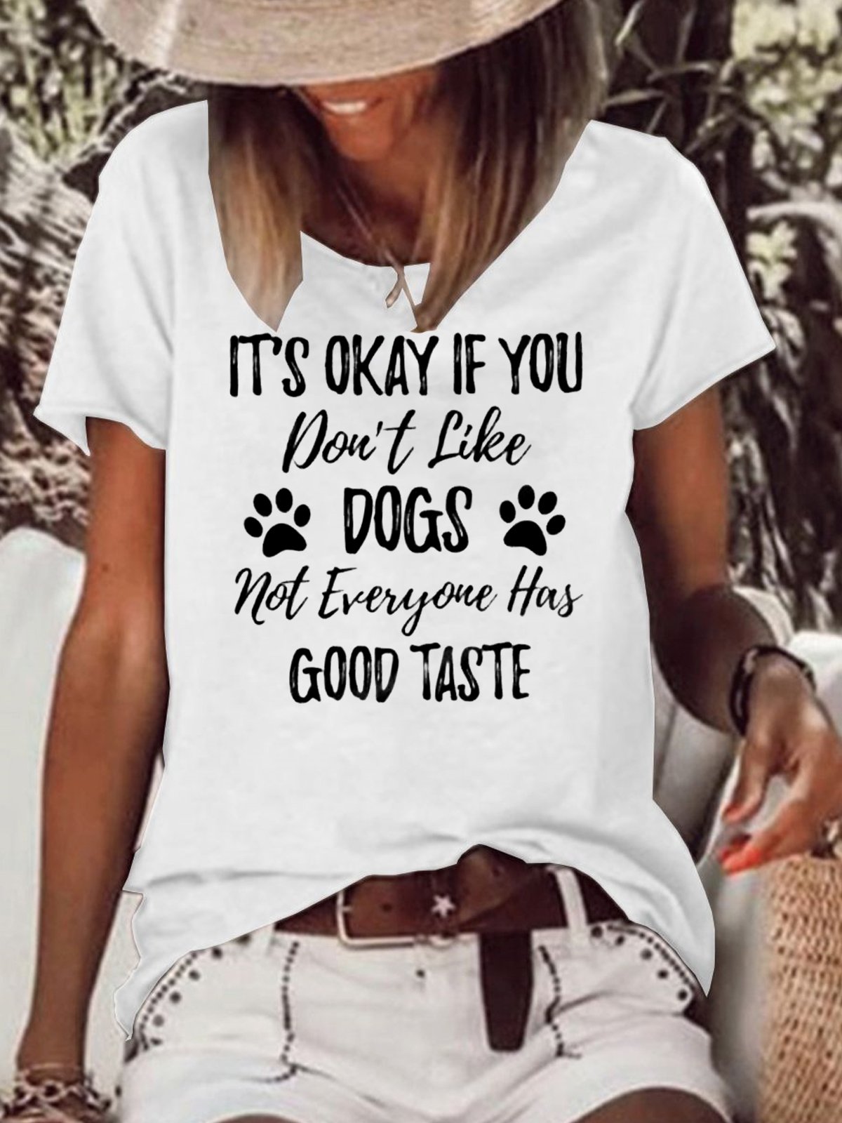 Funny Dog Lover Letter Short Sleeve Top