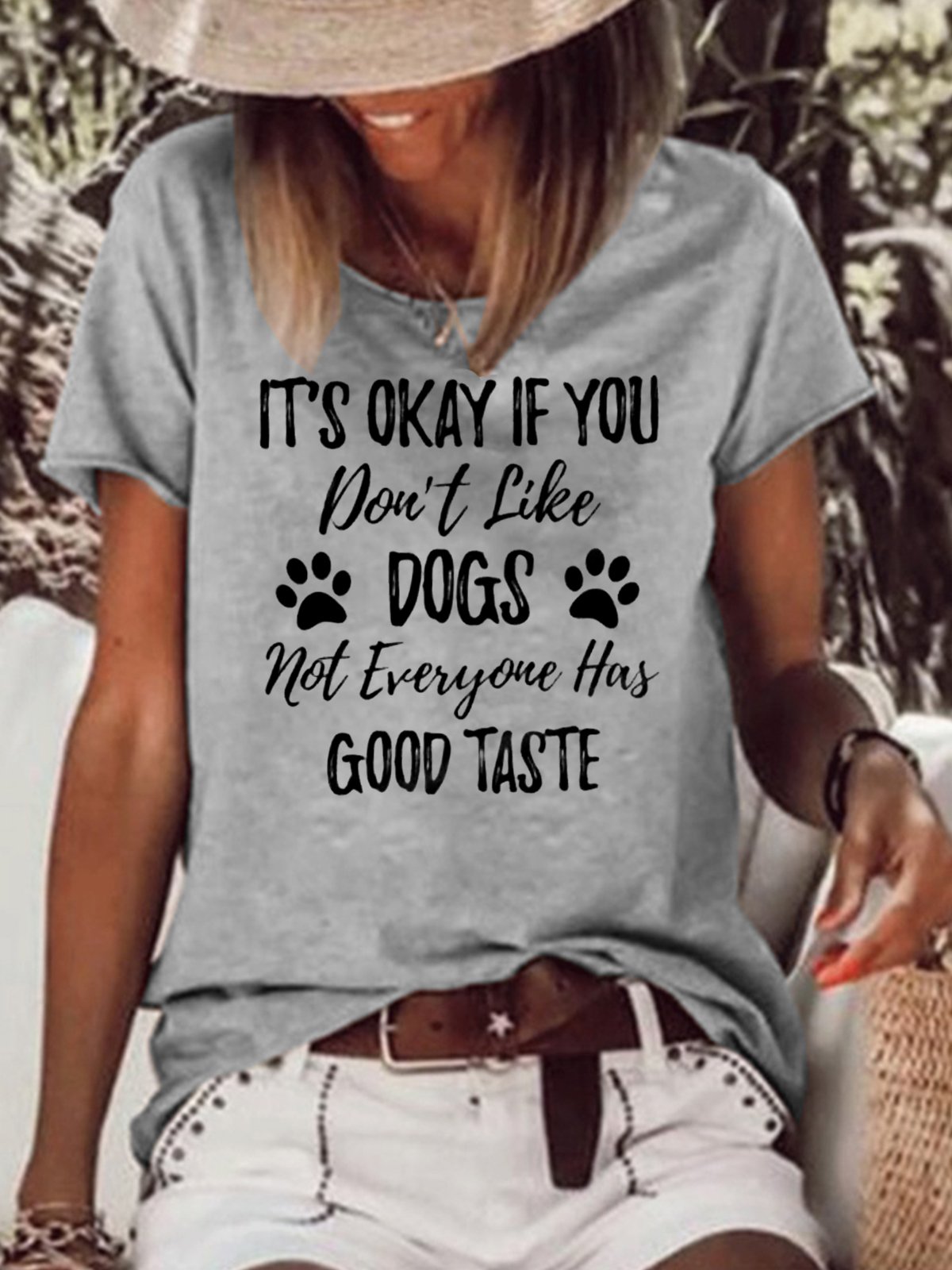 Funny Dog Lover Letter Short Sleeve Top