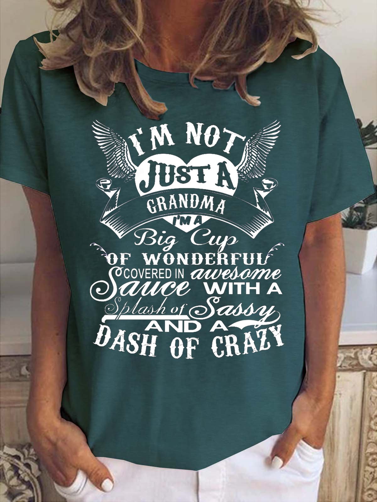 Women Text Letters Crew Neck Cotton-Blend Short Sleeve Casual Daily Summer T-shirt