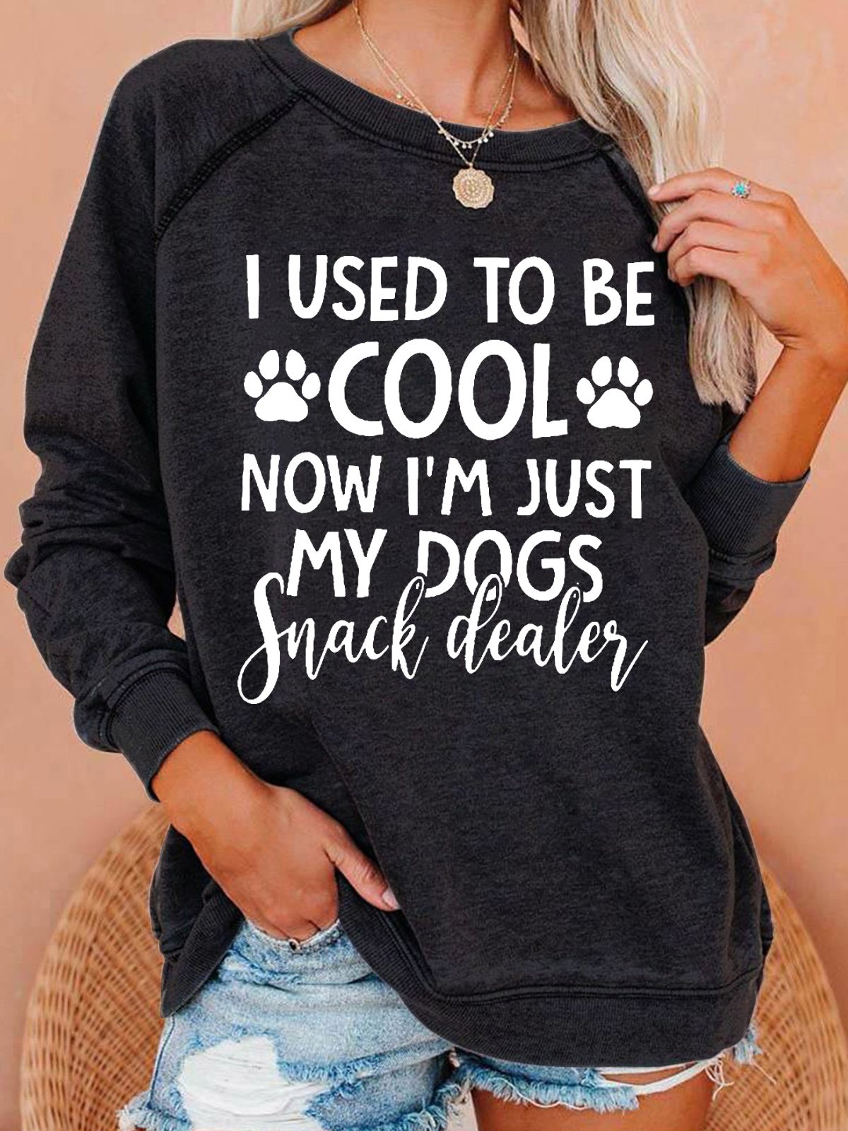 Womens Funny Dog Lover Crew Neck Sweatshirt