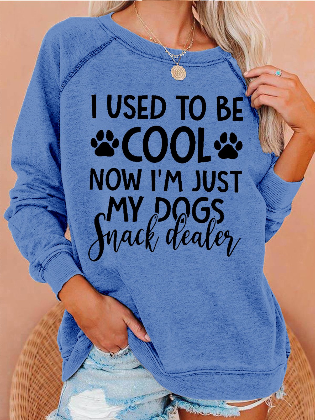 Womens Funny Dog Lover Crew Neck Sweatshirt