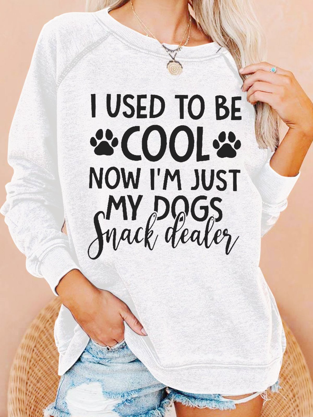 Womens Funny Dog Lover Crew Neck Sweatshirt