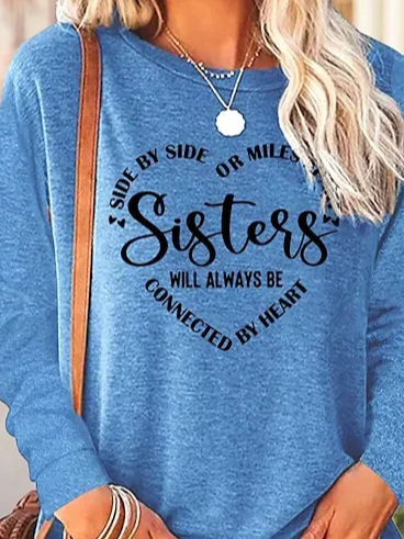 Crew Neck Casual Sister T-Shirt