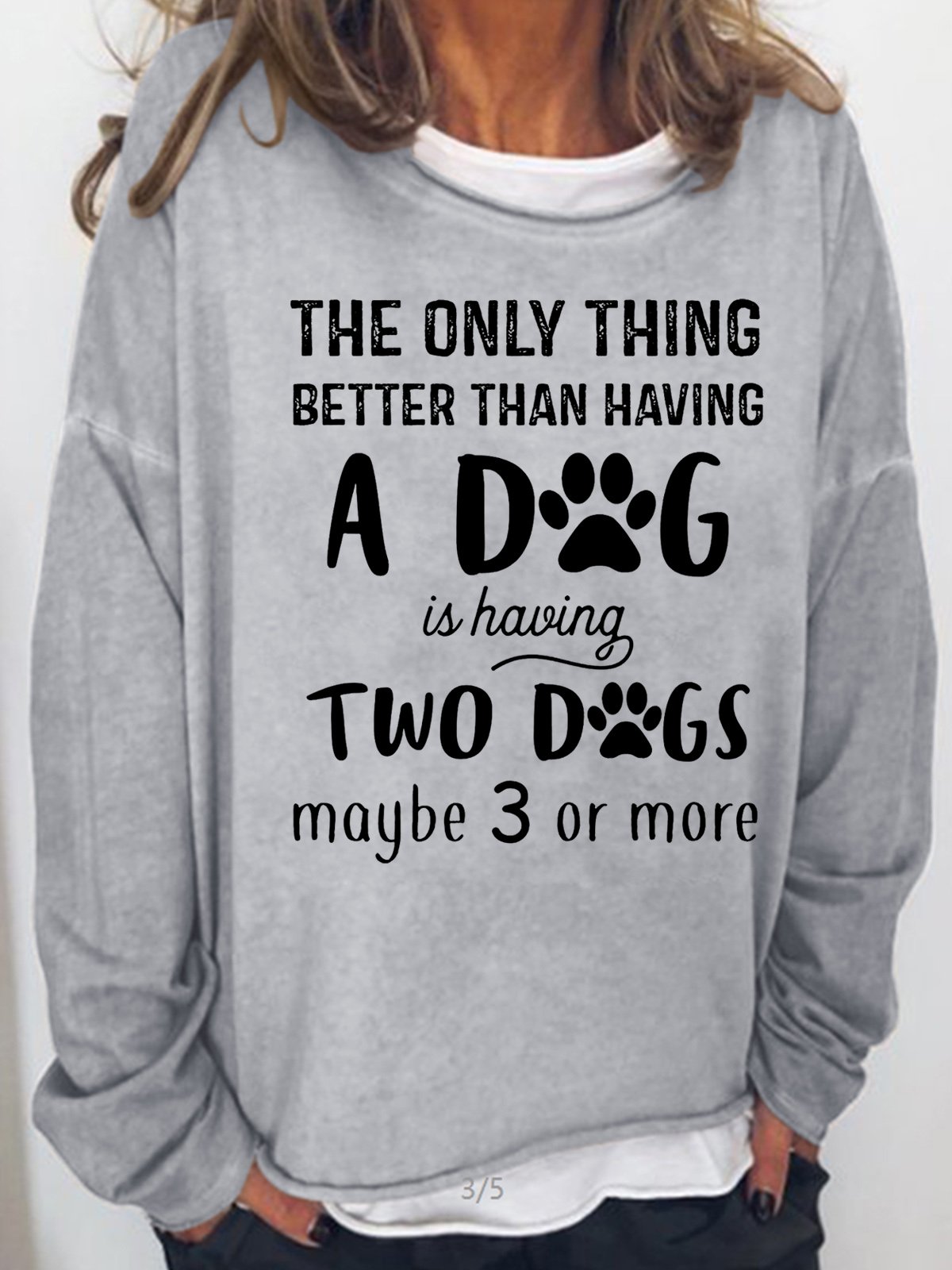 Women Text Letters Crew Neck Cotton-Blend Long Sleeve Casual Daily Spring/Fall Sweatshirt