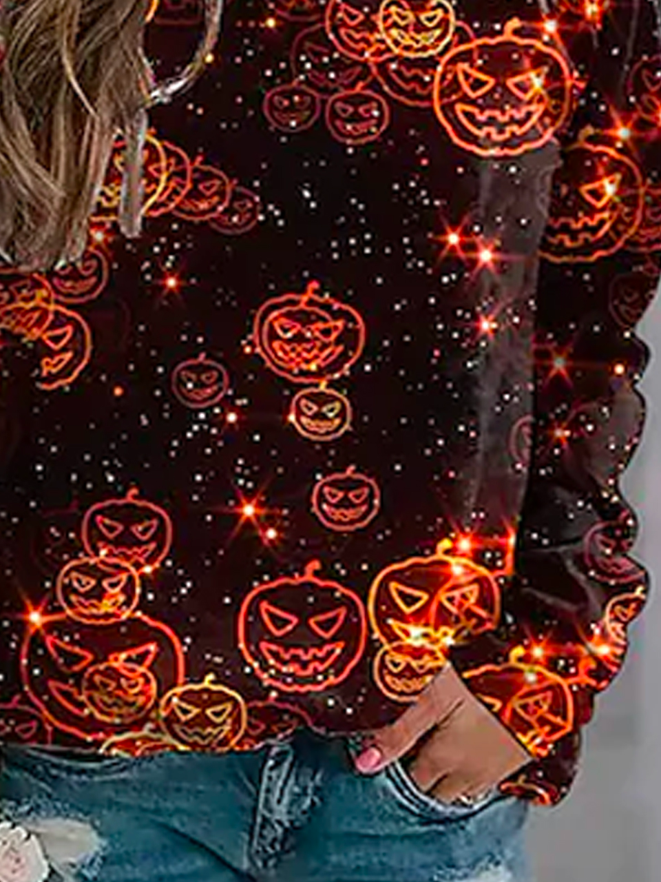 Casual Halloween Loose Sweatshirt