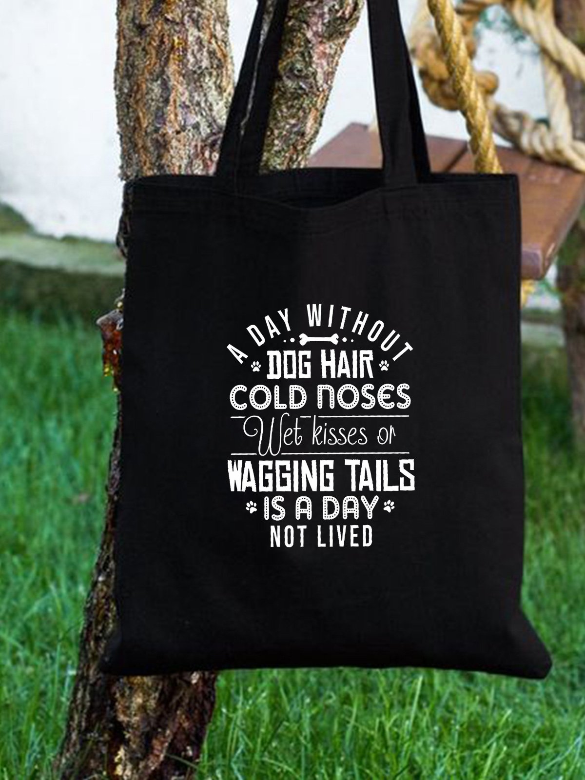 A Dog Without Dog Hair Animal Text Letter Casual Shopping Tote Bag