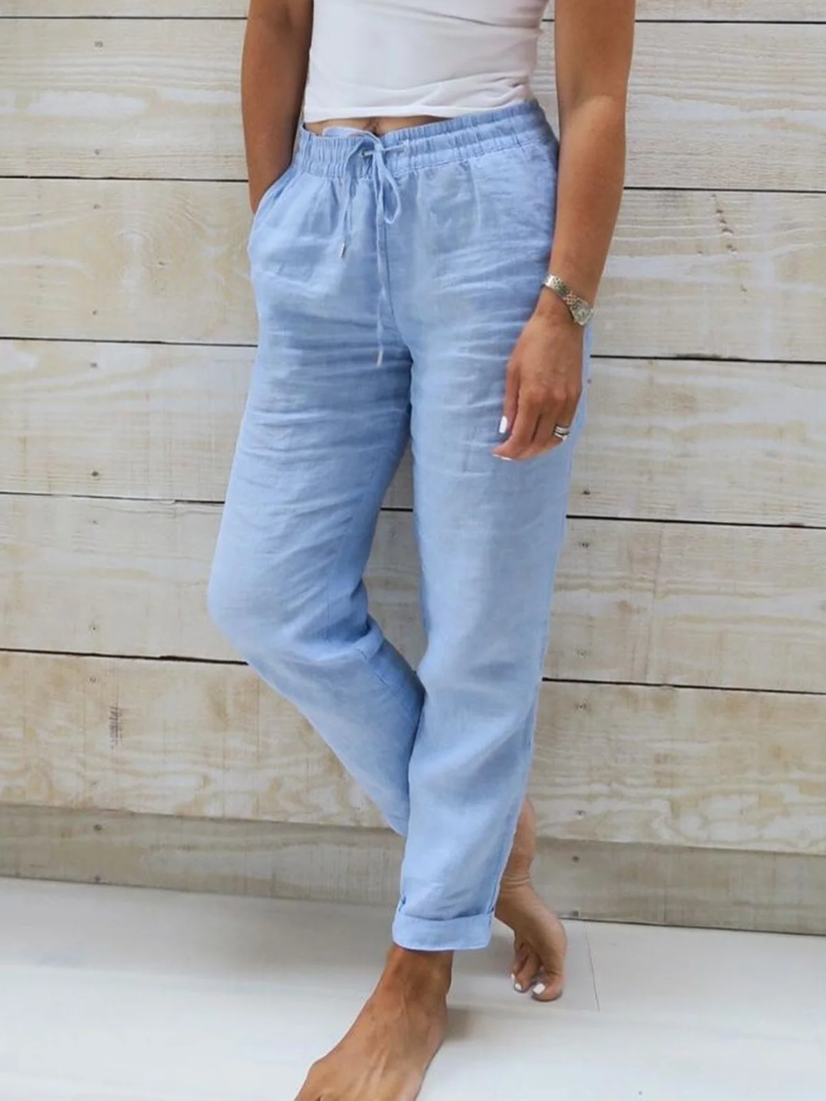 Loose Drawstring Casual Casual Pants