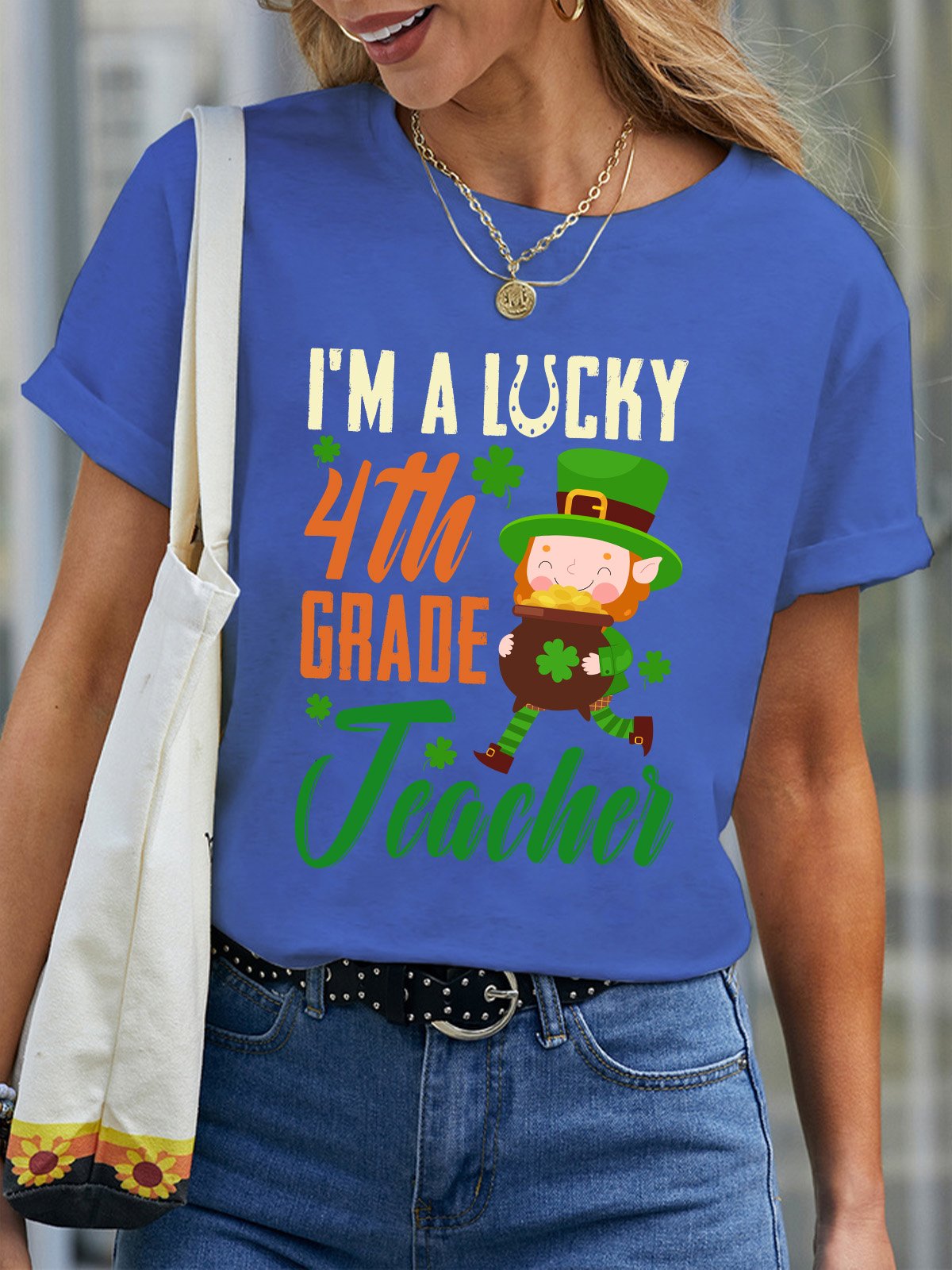 I'm A Lucky 4th Grade Teacher Women's T-Shirt
