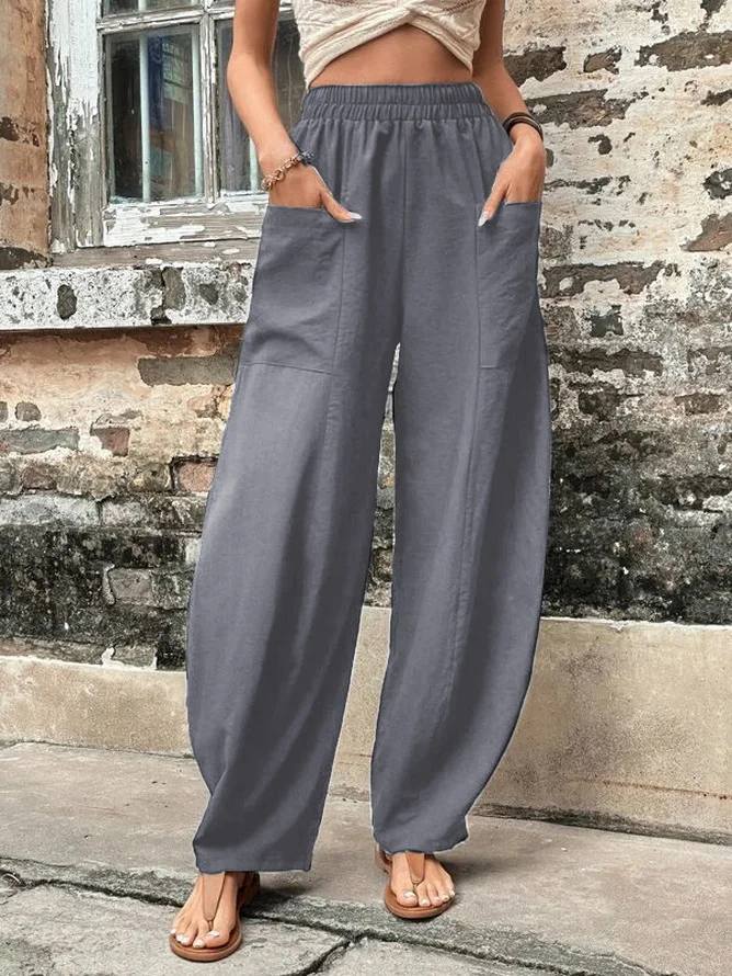 Plain Casual Casual Pants