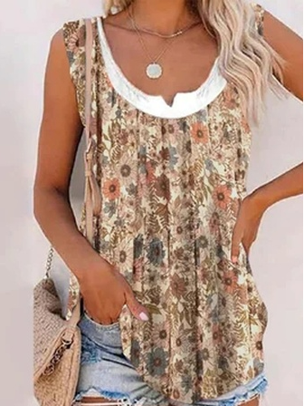 Vacation  Regular Fit Floral Tank Top