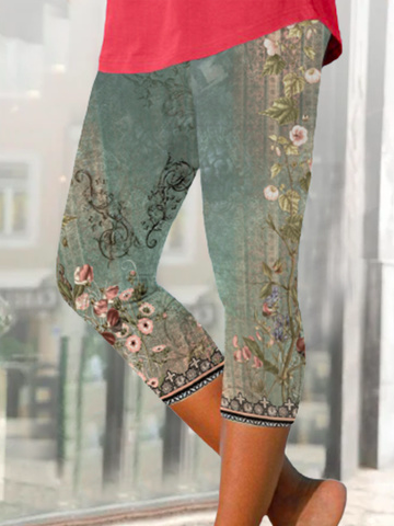 Casual Tight Ethnic Leggings