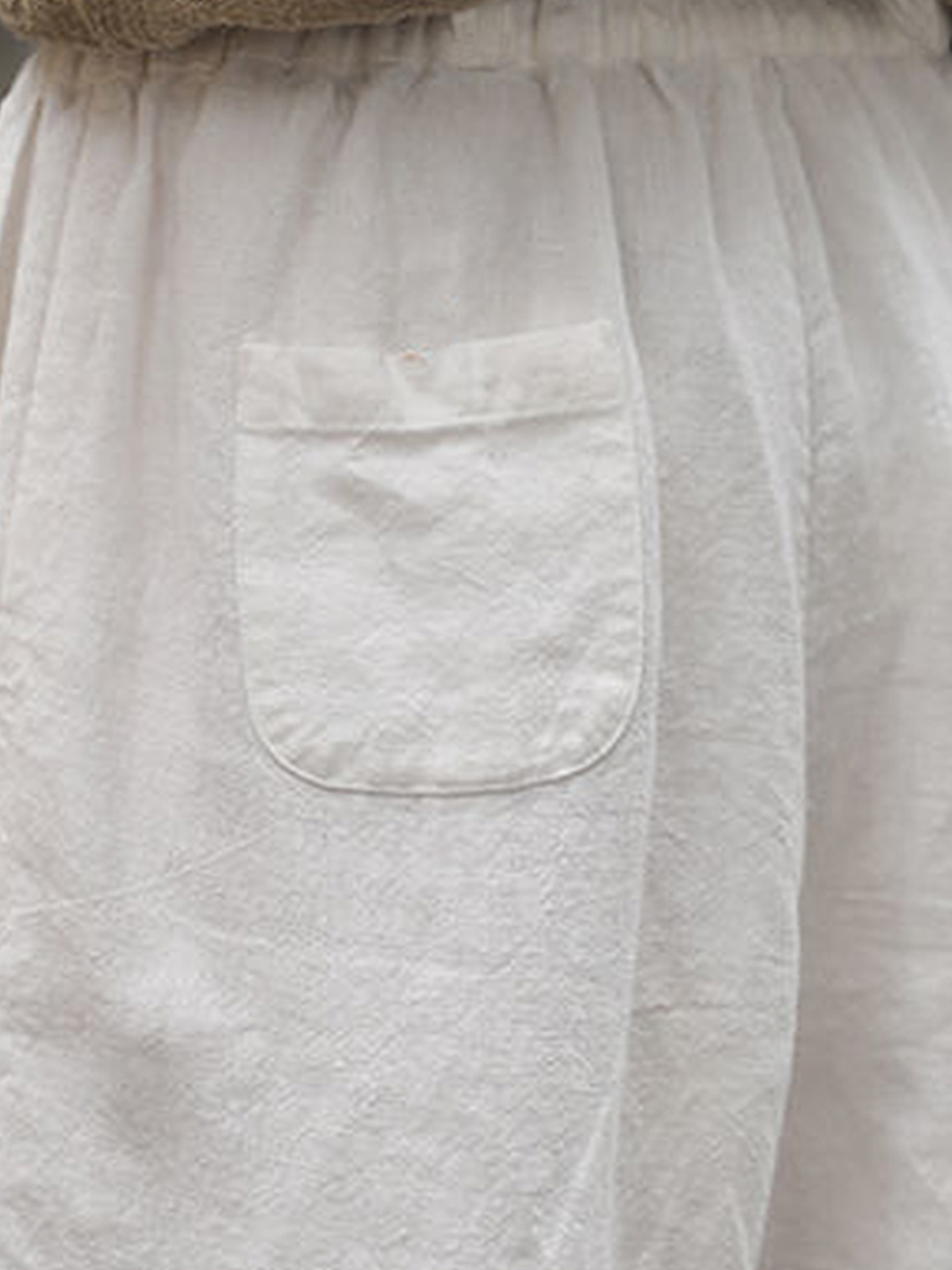 Women's Cotton Linen Lace Pocket Casual Pants