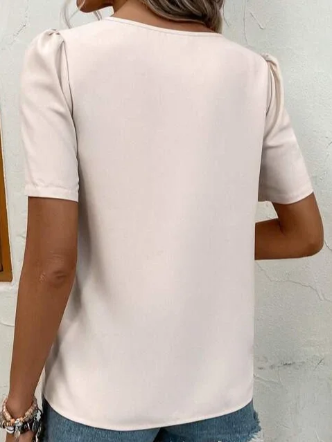 Color Block Loose Casual Asymmetrical Shirt