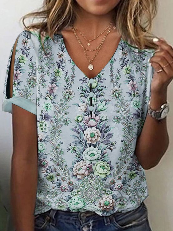 Summer Floral Casual Loose T-Shirt