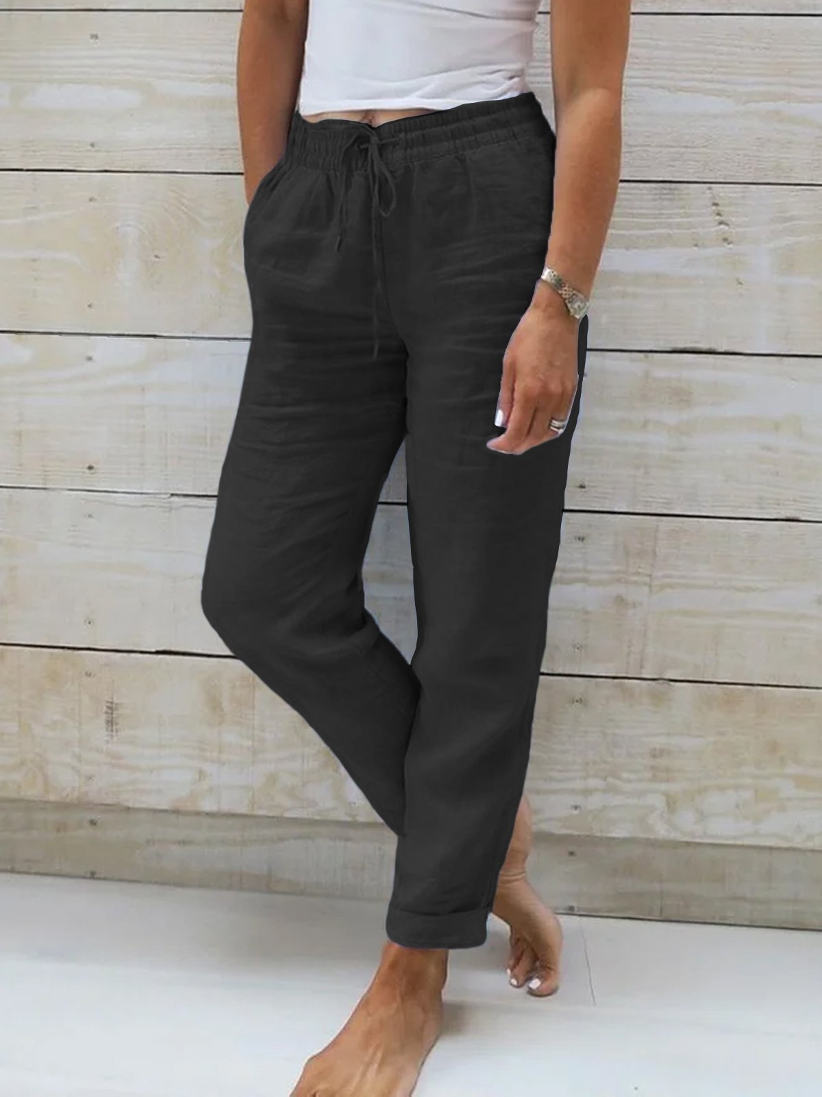 Loose Drawstring Casual Casual Pants