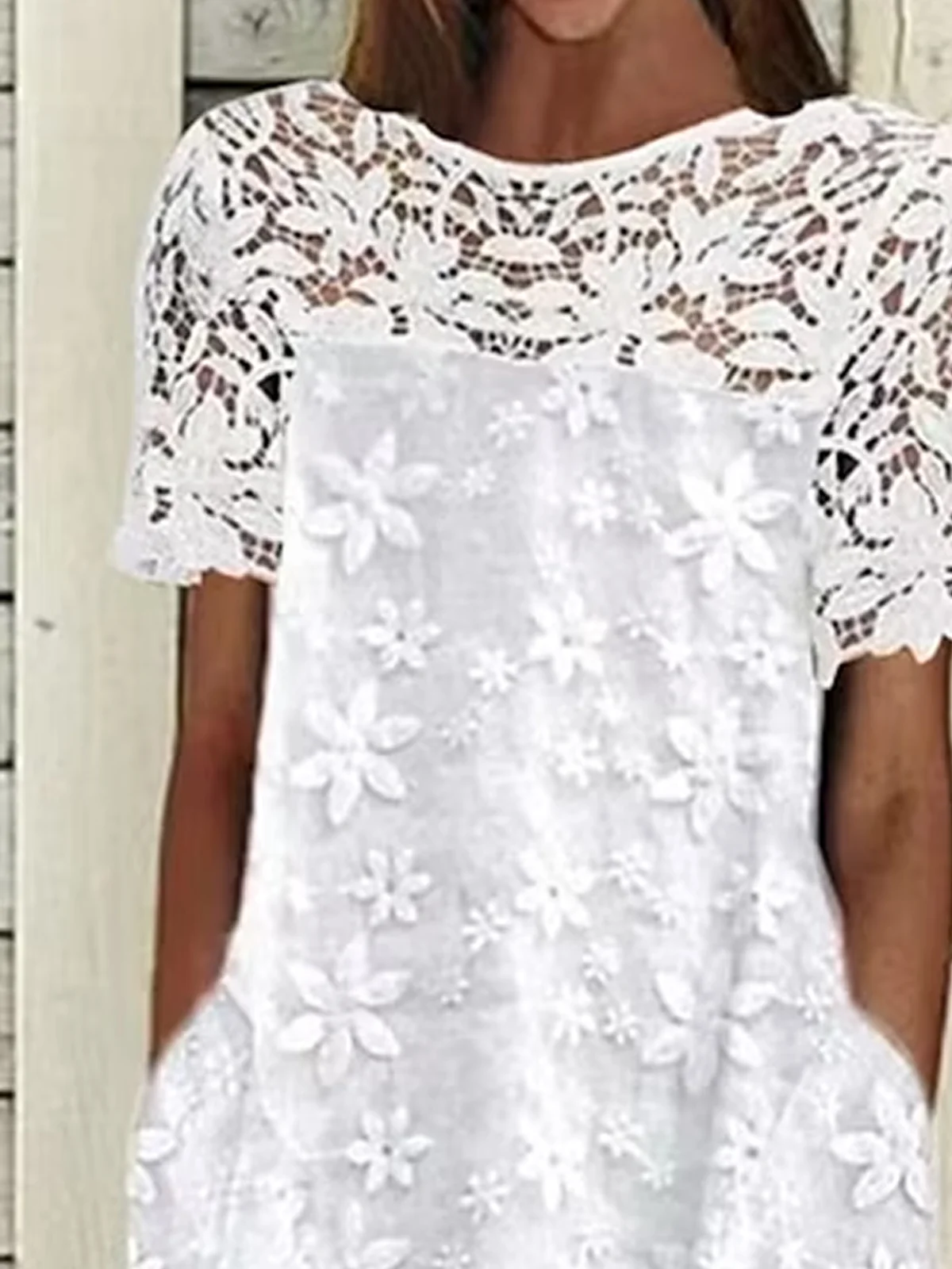 Cotton-Blend Linen Floral Dress