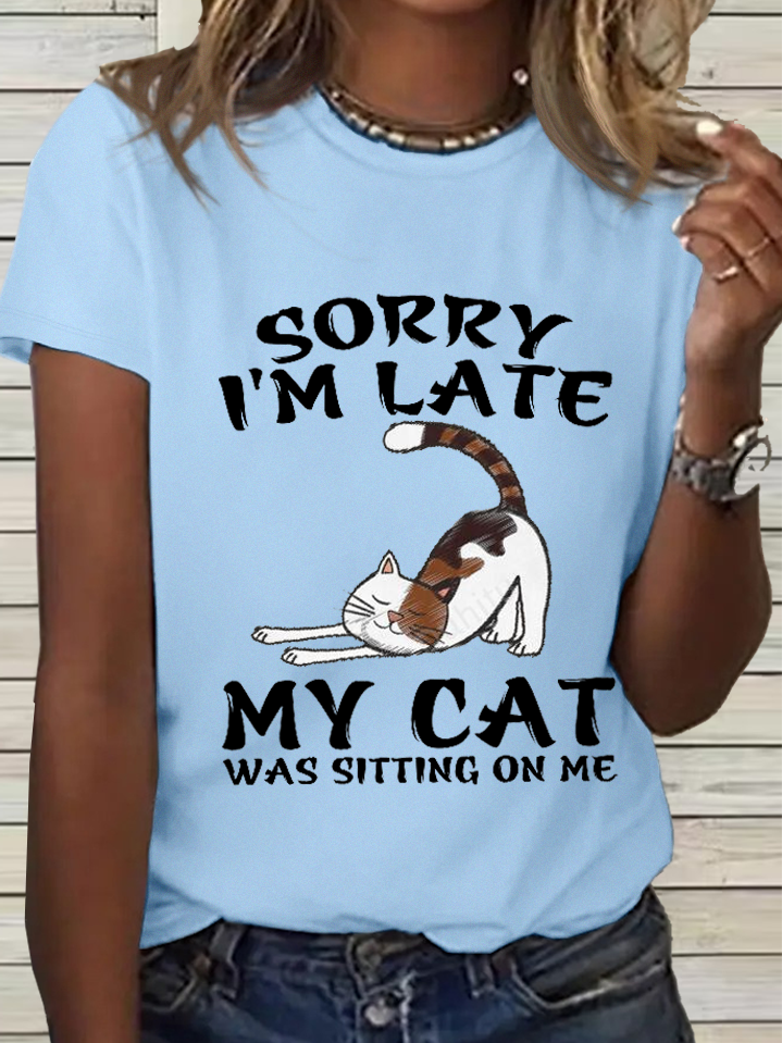 Women Text Letters Crew Neck Cotton Short Sleeve Simple Daily Summer T-shirt