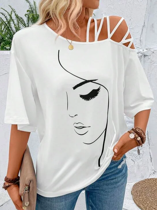 Loose Casual Abstract Graphic T-Shirt