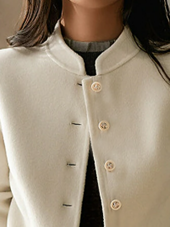 Others Casual Plain Woolen Jacket
