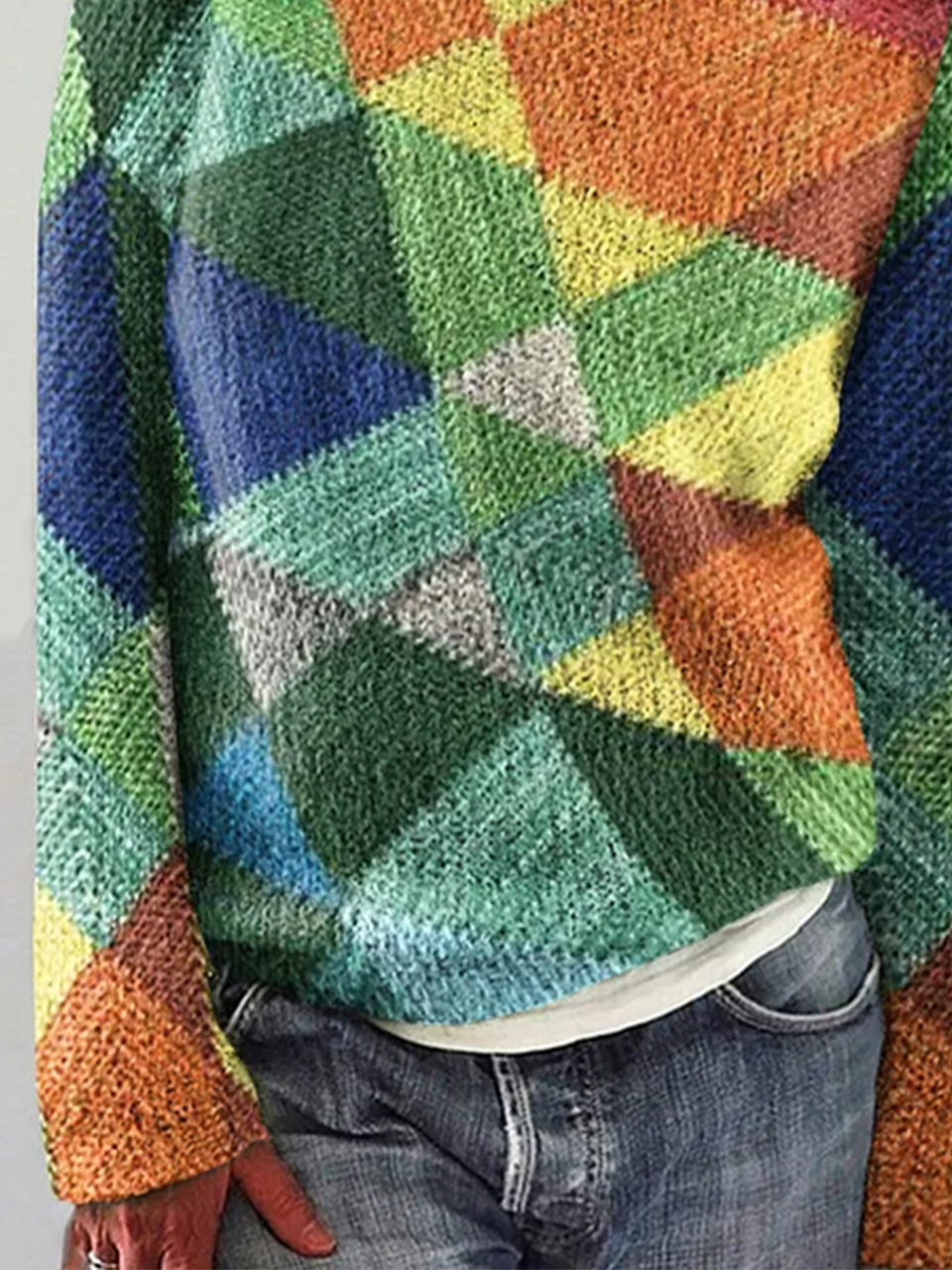 Casual Multicolor Block Sweater