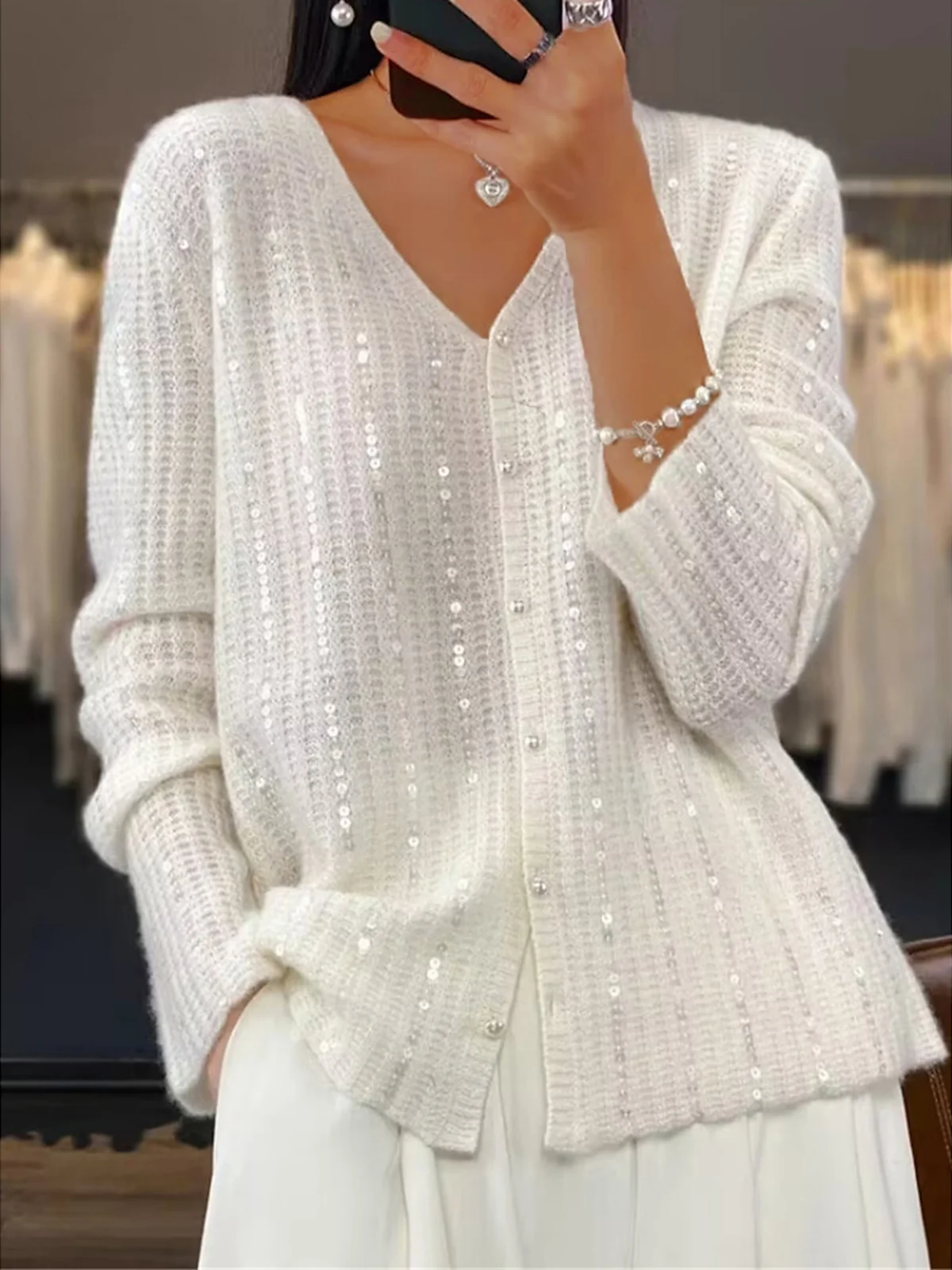 Casual Glitter Cardigan