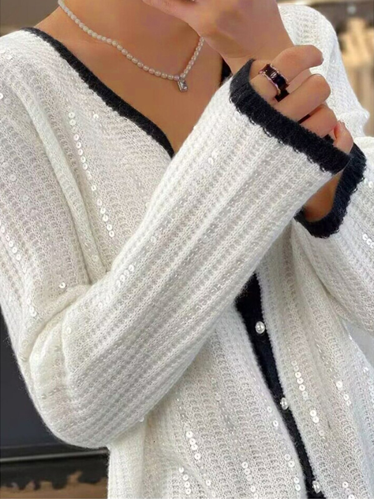 Casual Glitter Cardigan