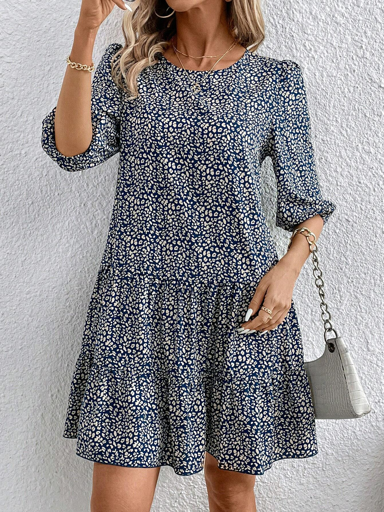 Vacation Small Floral Dress With No