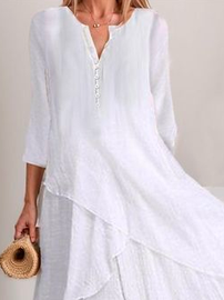 Simple Plain Linen Style Dress