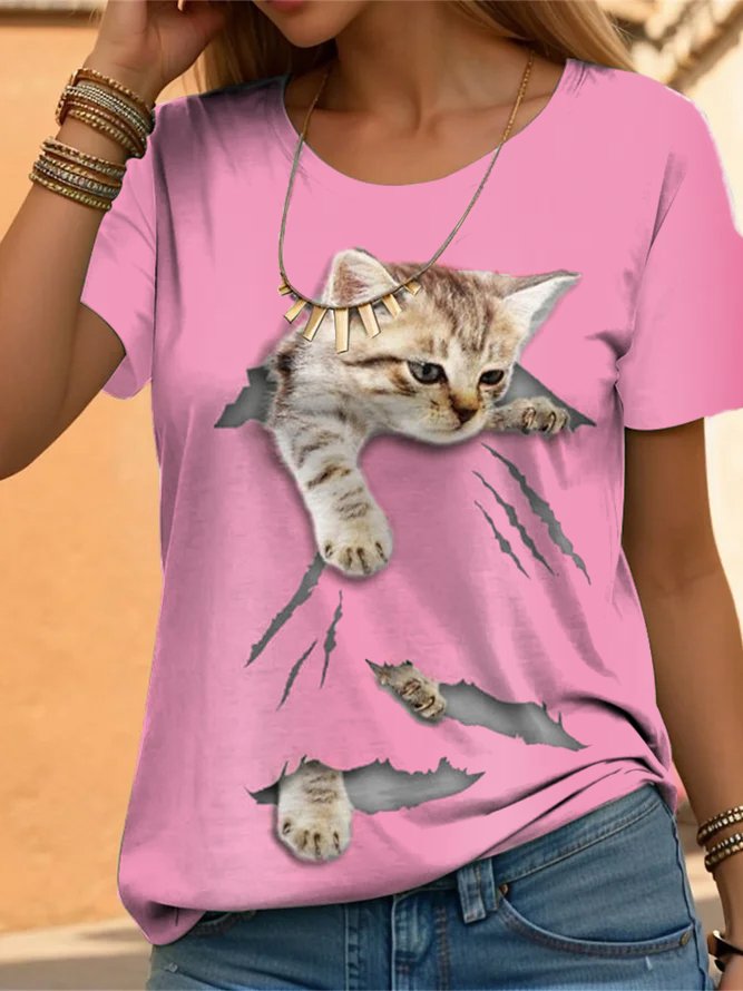 Cat Loose Casual T-Shirt