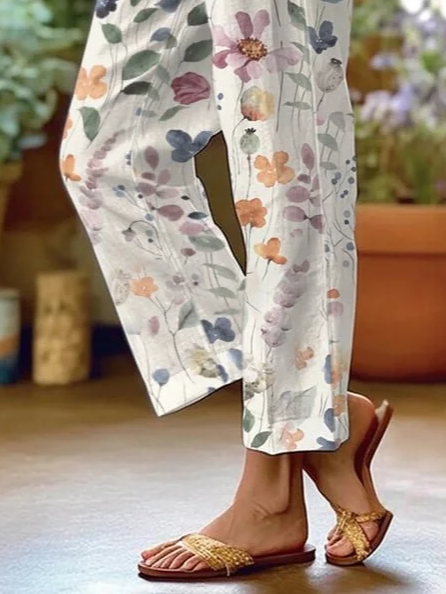 Casual Floral Loose Pants