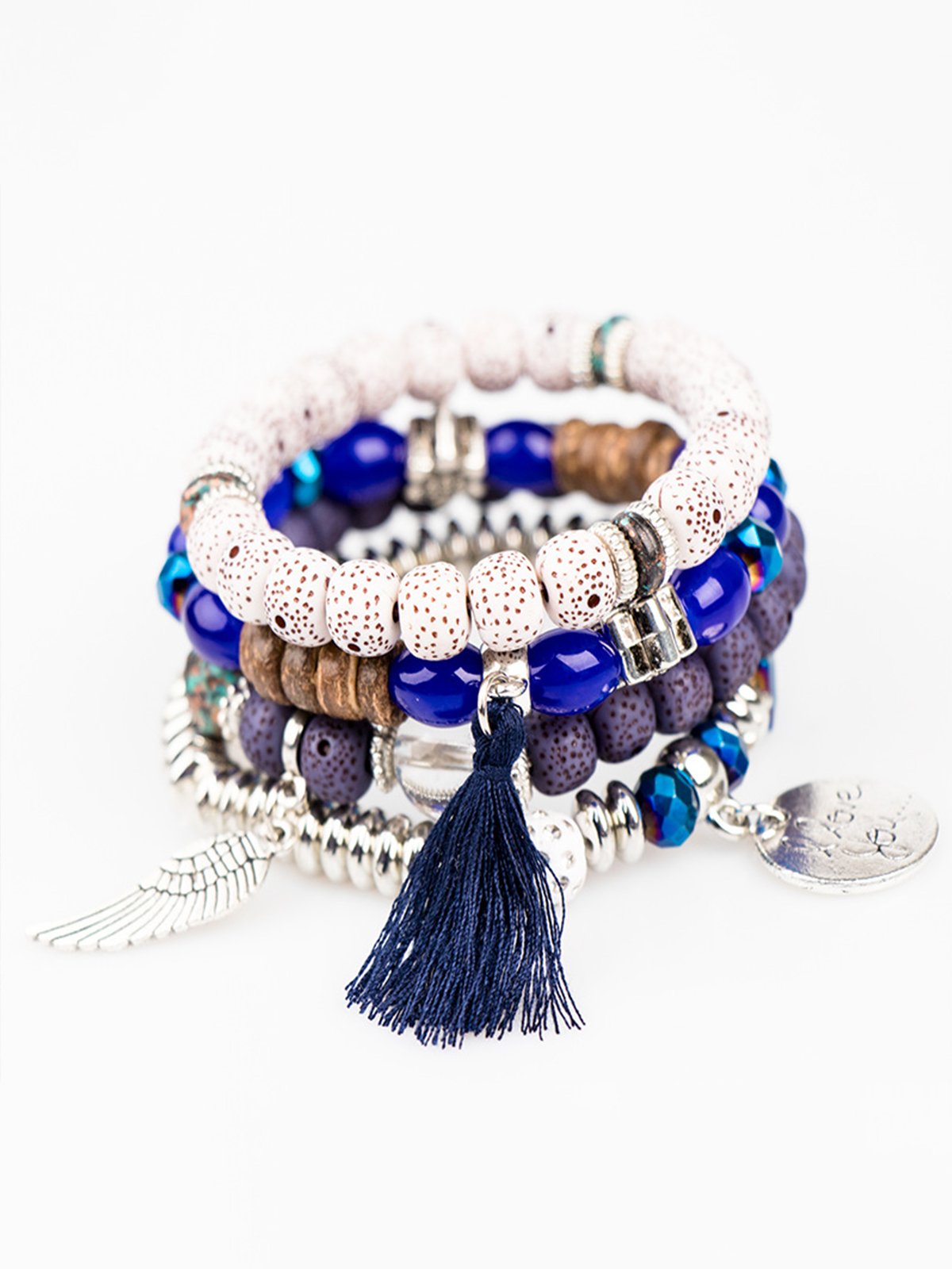 Bohemian multi-layer bracelet creative tassel bodhi beaded wings love fashion bracelet jewelry