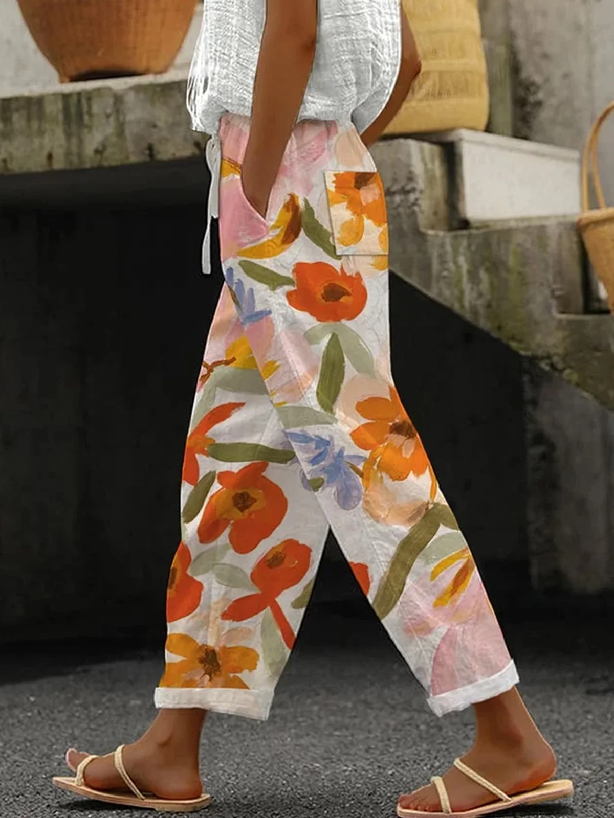 Casual Floral Pants