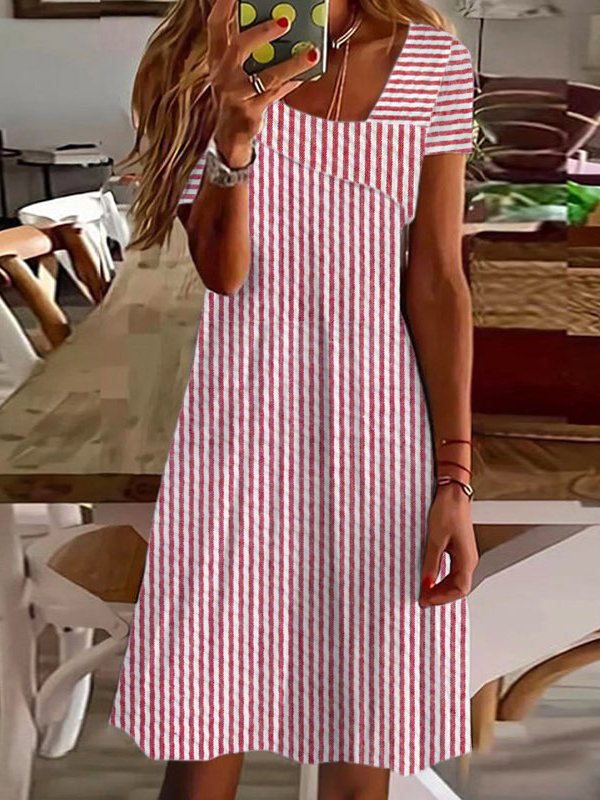 Cotton Asymmetrical Casual Dress