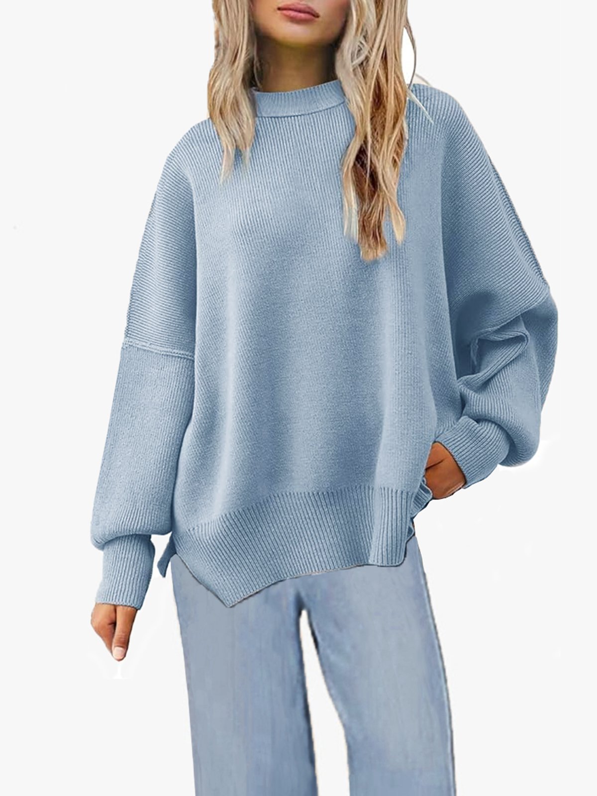 Long Sleeve Loose Casual Crew Neck Sweater