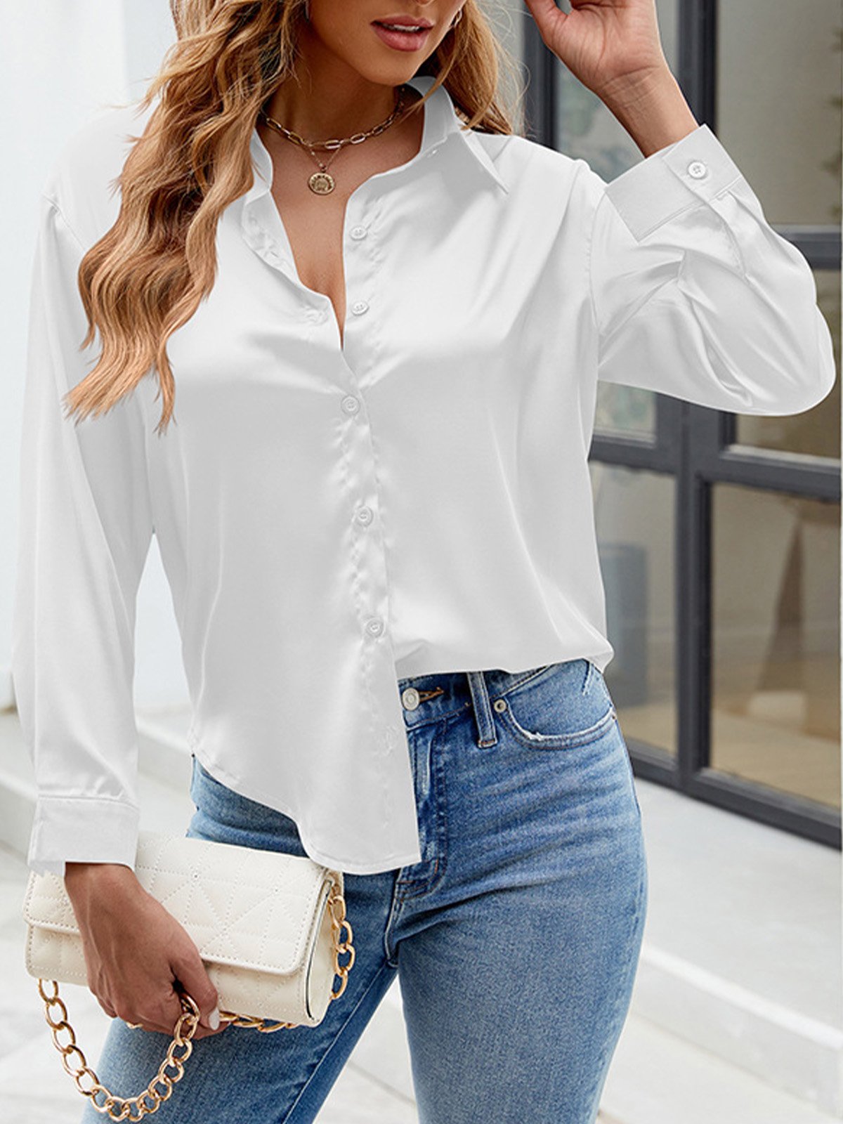 Plain Casual Loose Shirt