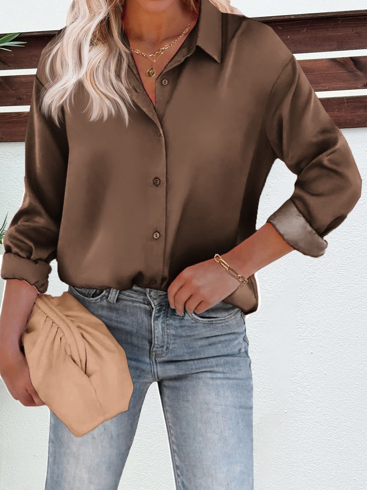 Plain Casual Loose Shirt