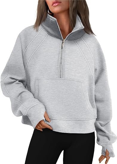 Sports Plain Loose Shawl Collar Sweatshirt