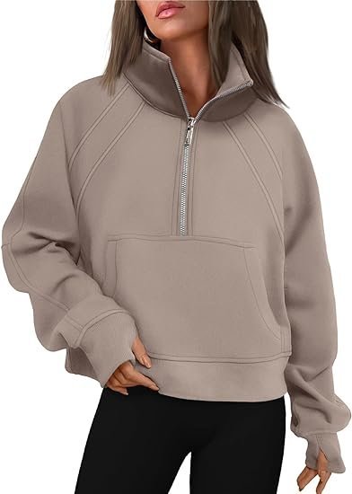 Sports Plain Loose Shawl Collar Sweatshirt