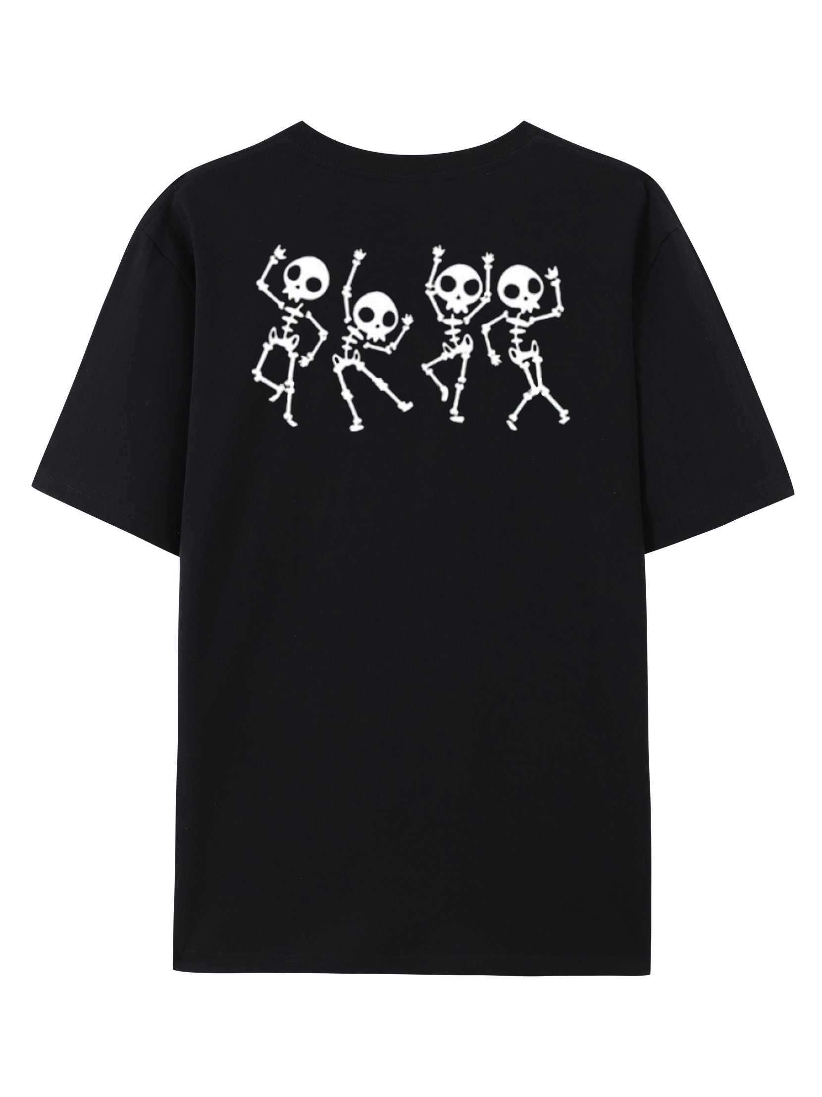 Cute Dancing Skull Print T-Shirt